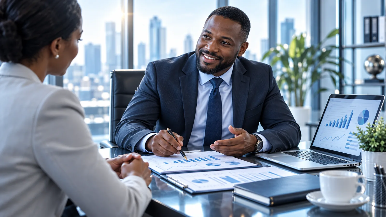 Professional business consultation representing trust and financial support